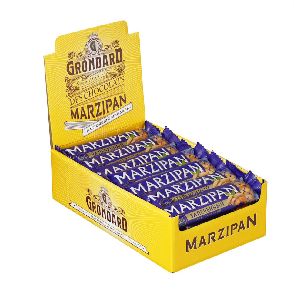  TM Grondard   (11161) Батончики НЕглазированные Марципановые Запечённые, (28шт по 40г)    в Зеленогорске