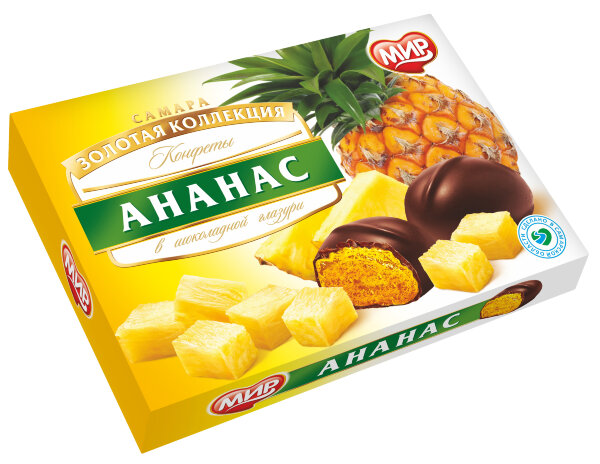 №2 КФ МИР Ананас в шоколадной глазури 160г в Зеленогорске